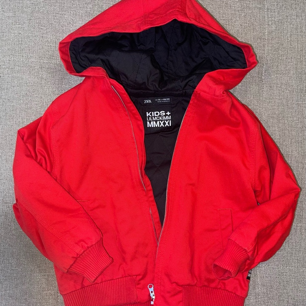 Zara Red Sweatshirt Cozy Hooded Top